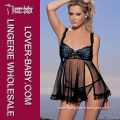 Sexy Lace and Net Mesh Fabric Ladies Babydoll Lingerie (L2133-1)